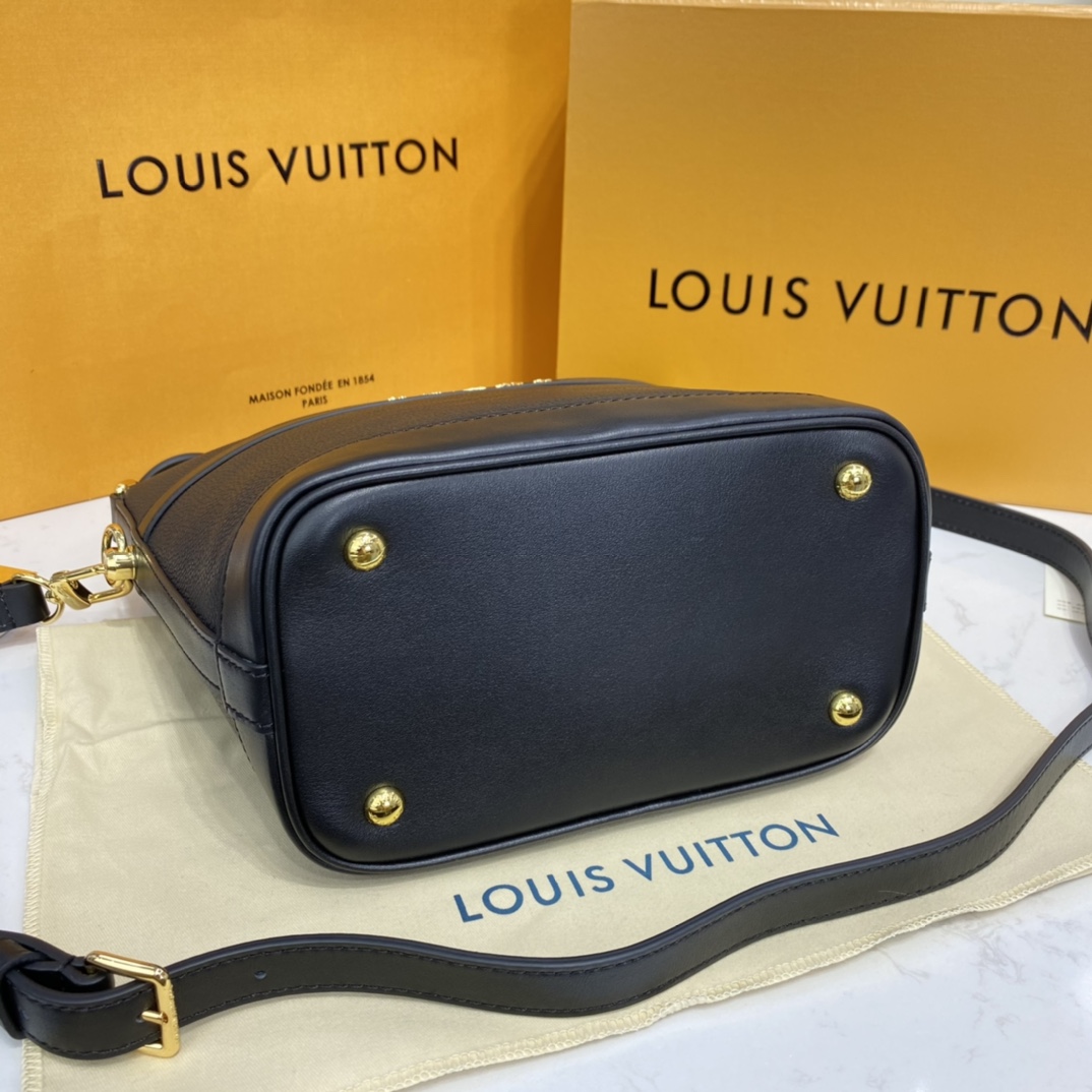 Louis Vuitton CRUISER PM Handbag Calfskin Leather M57934 Black